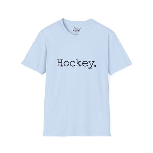 Typewriter Design Hockey Adult Unisex Basic T-Shirt