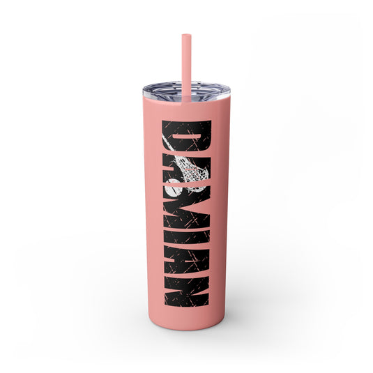 Lacrosse 20oz Skinny Tumbler with Straw w/Custom Name