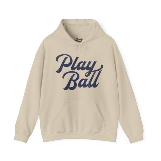 Play Ball Baseball Adult Unisex Basic Hooded Sweatshirt