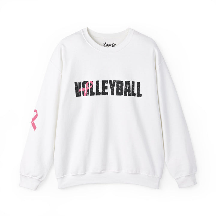 Cancer Ribbon Pick Your Sport Adult Unisex Crewneck Sweatshirt w/Ribbon on Sleeve