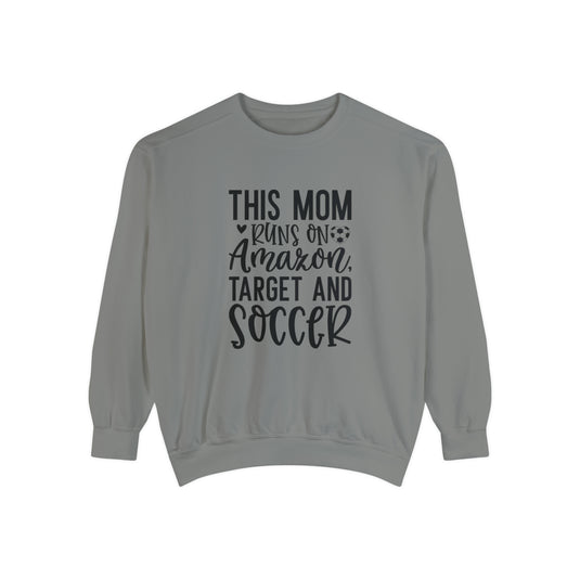 This Mom Runs on Amazon Soccer Adult Unisex Premium Crewneck Sweatshirt