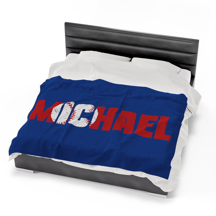 Baseball Plush Blanket w/Custom Name