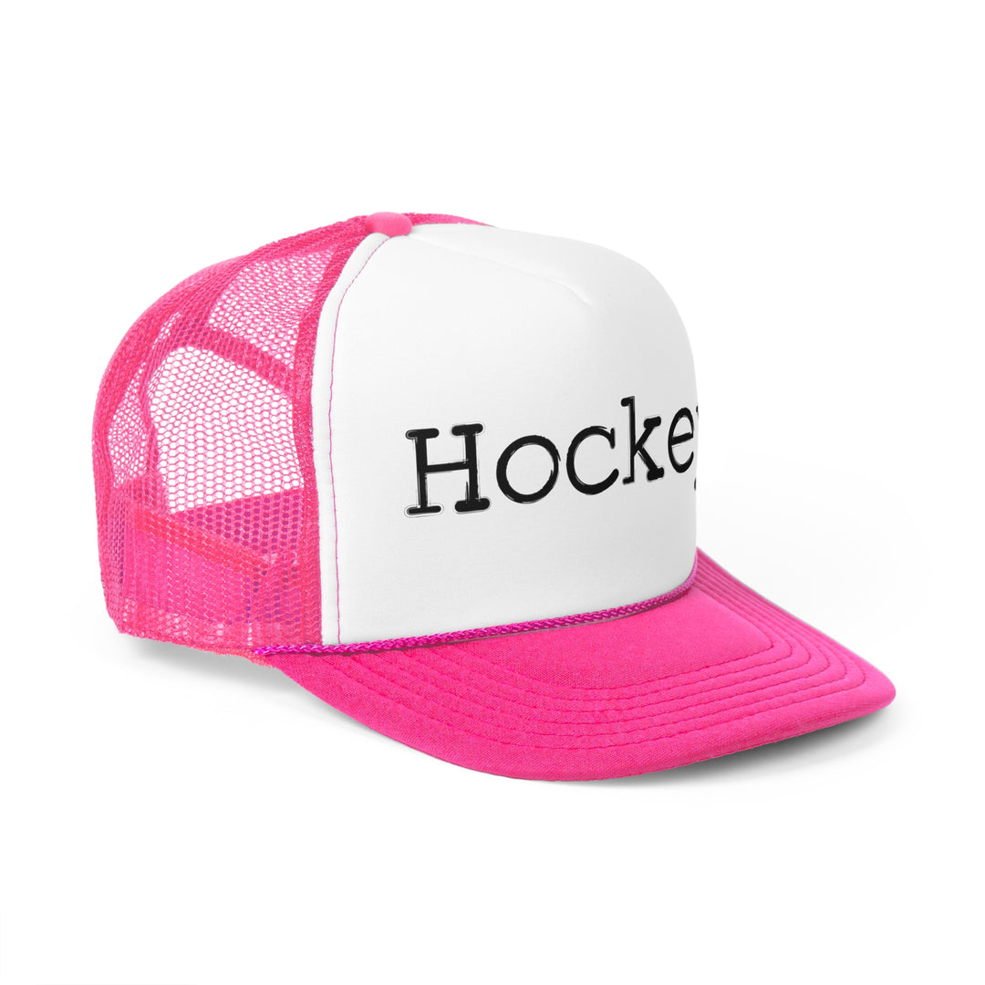 Hockey Typewriter Design Trucker Hat