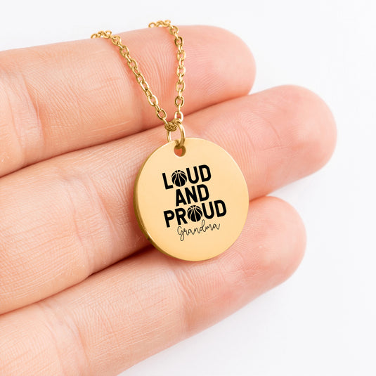 Loud and Proud Grandma Basketball Coin Necklace