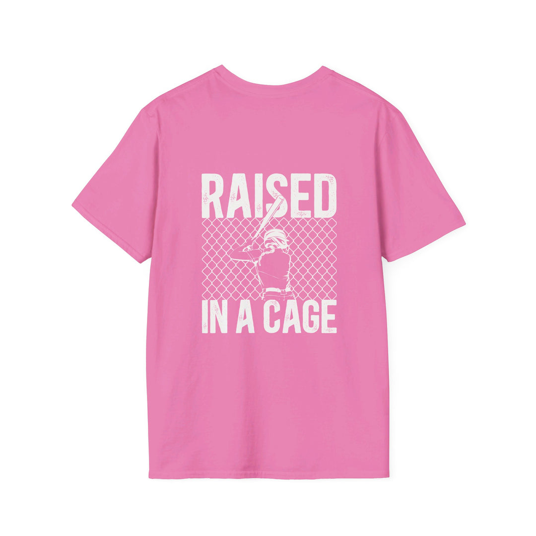 Raised in a Cage Softball Unisex Adult T-Shirt