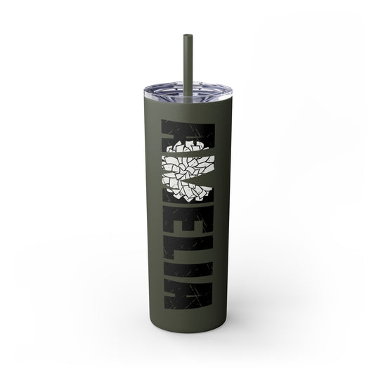 Cheer 20oz Skinny Tumbler with Straw w/Custom Name