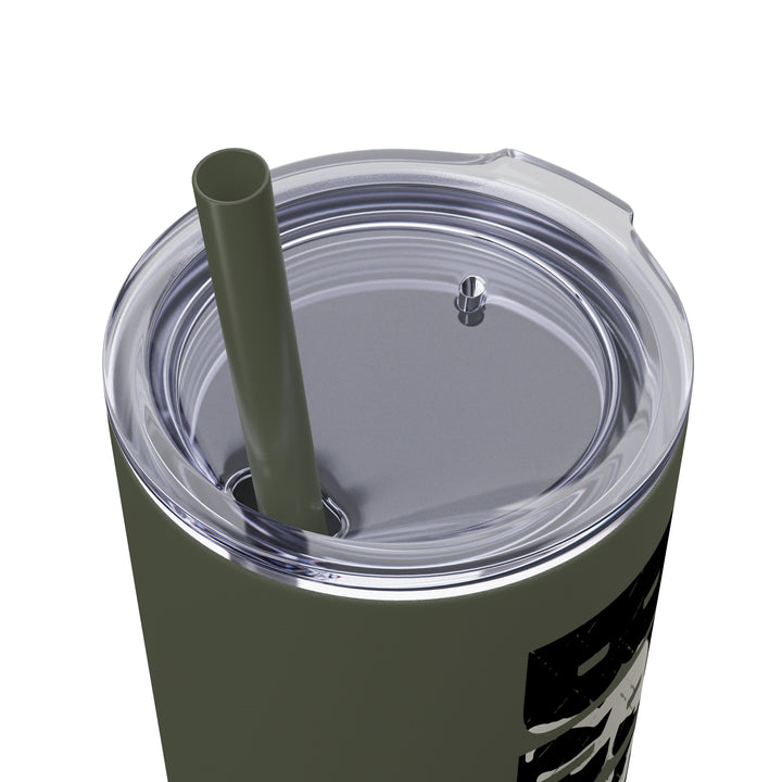 Wrestling 20oz Skinny Tumbler with Straw w/Custom Name