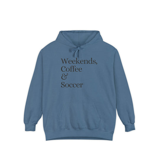 Weekends Coffee & Soccer Adult Unisex Premium Hooded Sweatshirt