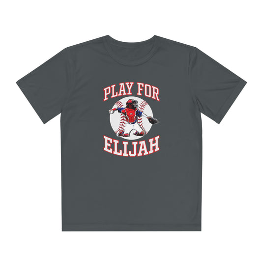 Play for Elijah Youth Unisex Moisture Wicking T-Shirt