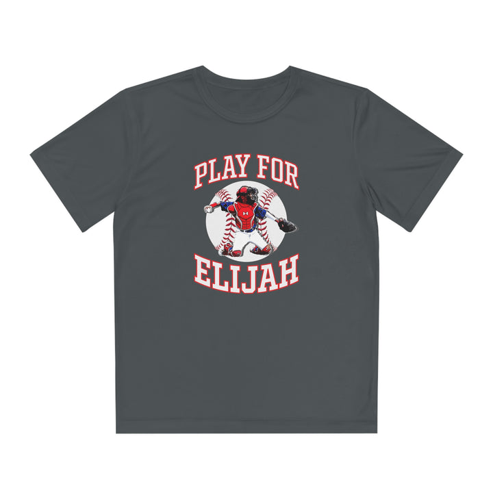 Play for Elijah Youth Unisex Moisture Wicking T-Shirt