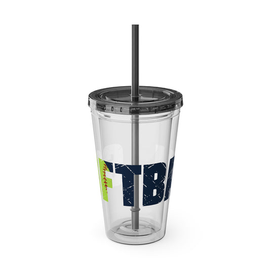 Softball 16 oz Sunsplash Tumbler with Straw