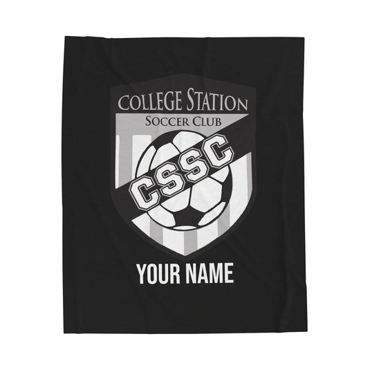 College Station Soccer Club Vanguard Velveteen Plush Blanket w/Custom Name Option