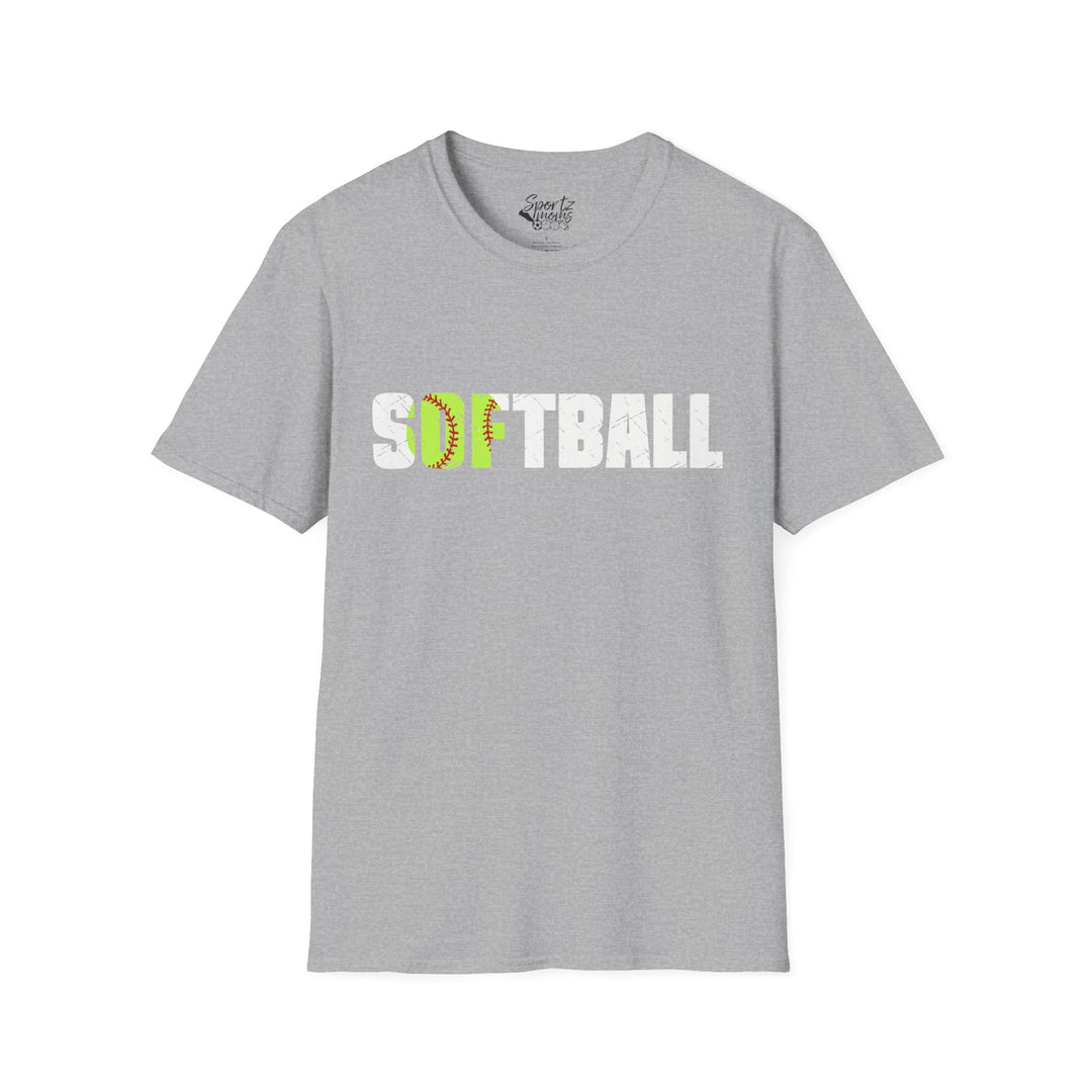 Softball w/White Text Adult Unisex T-Shirt