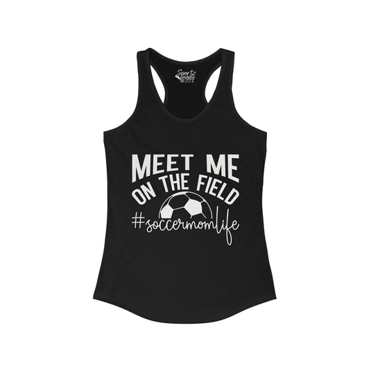 Meet Me on the Field Soccer Adult Women's Racerback Tank