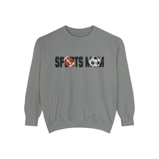 Sports Mom w/Football & Soccer Ball Adult Unisex Premium Crewneck Sweatshirt