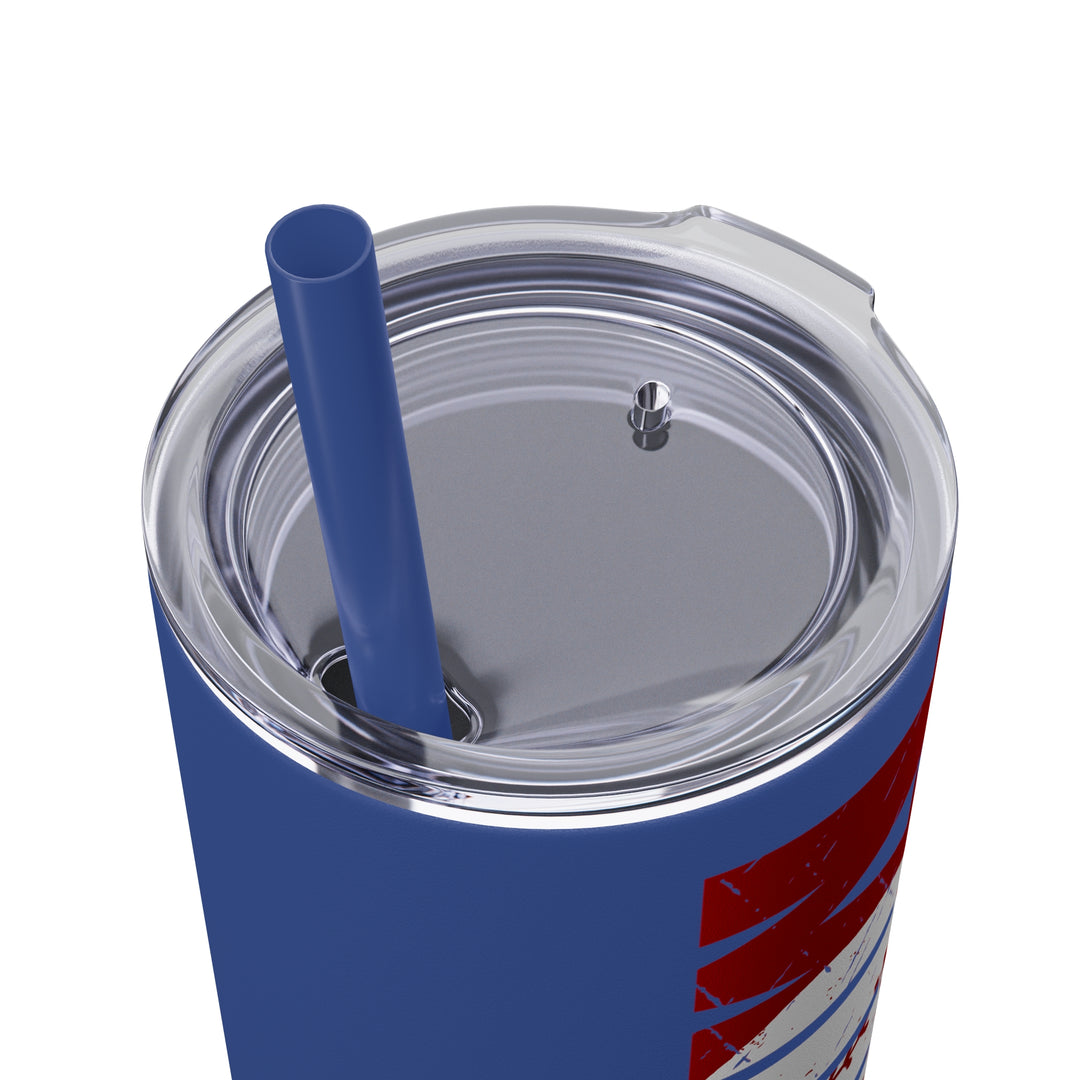 Baseball 20oz Skinny Tumbler with Straw w/Custom Name