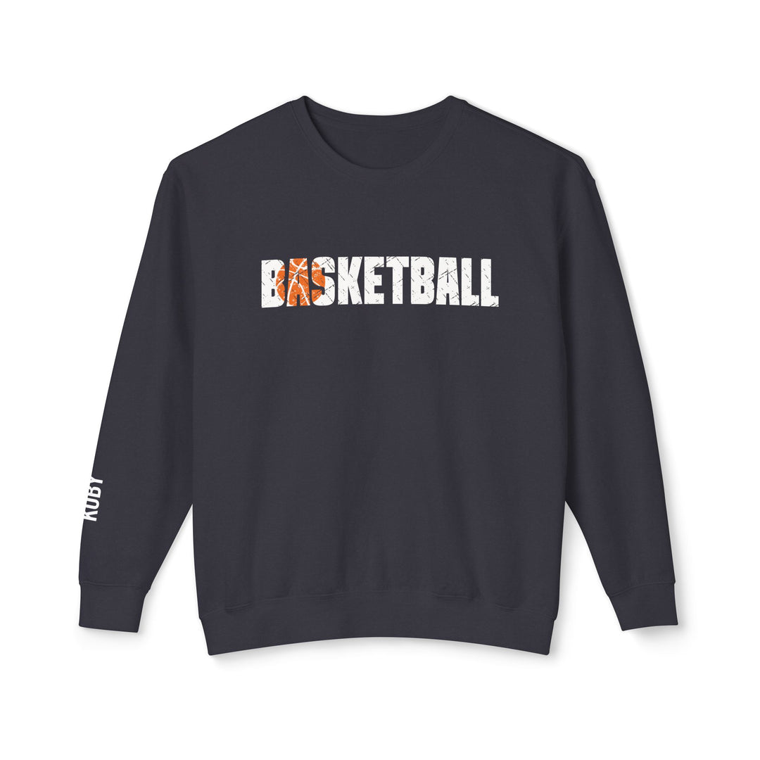 Basketball Adult Unisex Premium Crewneck Sweatshirt w/Name on Sleeve