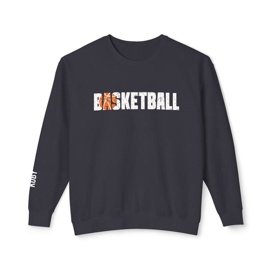 Basketball Adult Unisex Premium Crewneck Sweatshirt w/Name on Sleeve