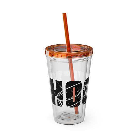 Hockey 16 oz Sunsplash Tumbler with Straw