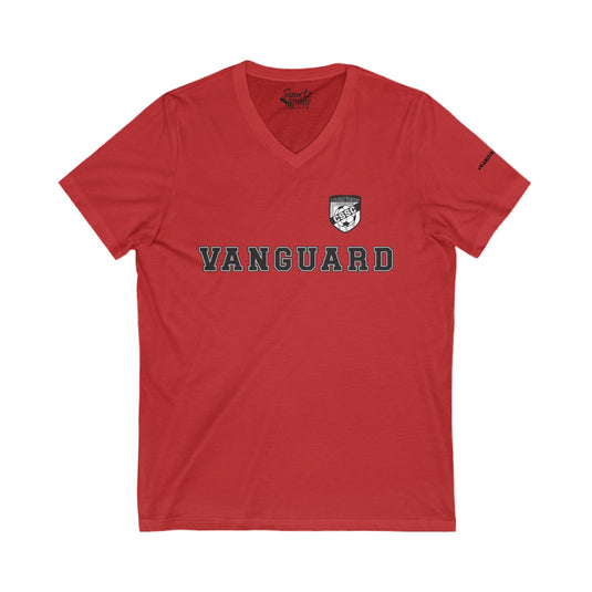 College Station Soccer Club Vanguard Adult Women's V-Neck T-Shirt w/Logo on Left Chest