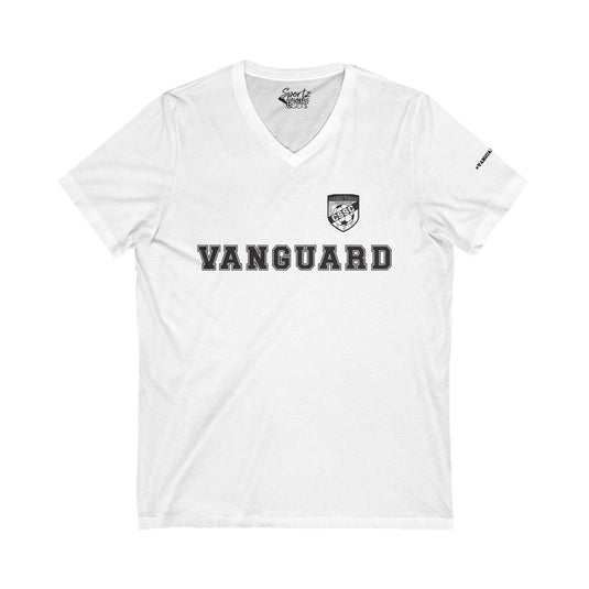 College Station Soccer Club Vanguard Adult Women's V-Neck T-Shirt w/Logo on Left Chest