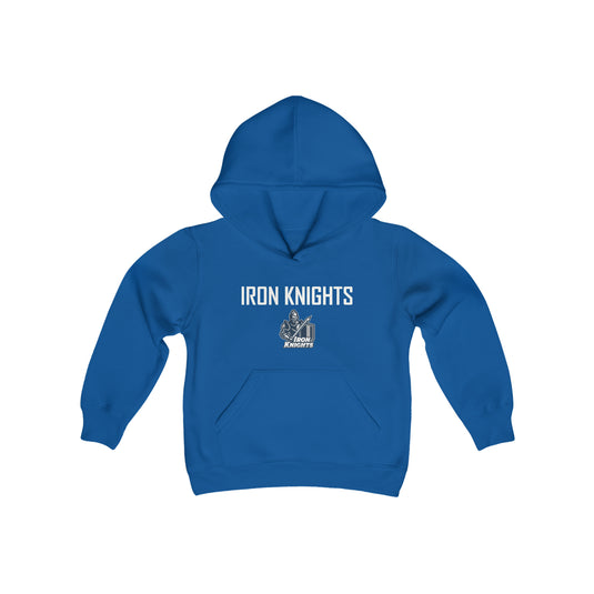 Iron Knights Youth Hooded Sweatshirt W/Name, Number & Bible Verse - All White Design