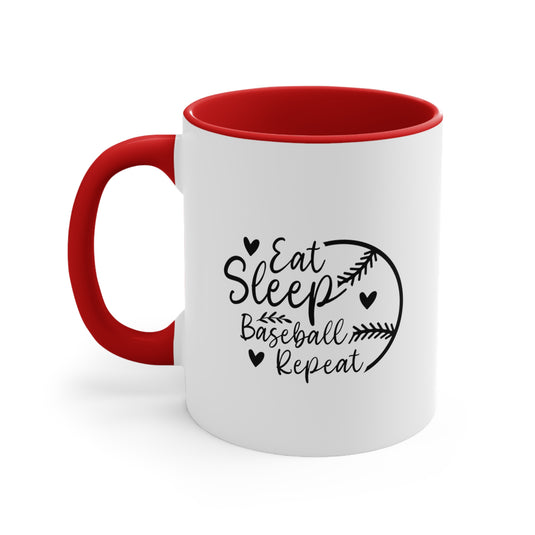 Eat Sleep Baseball Repeat 11oz Accent Mug