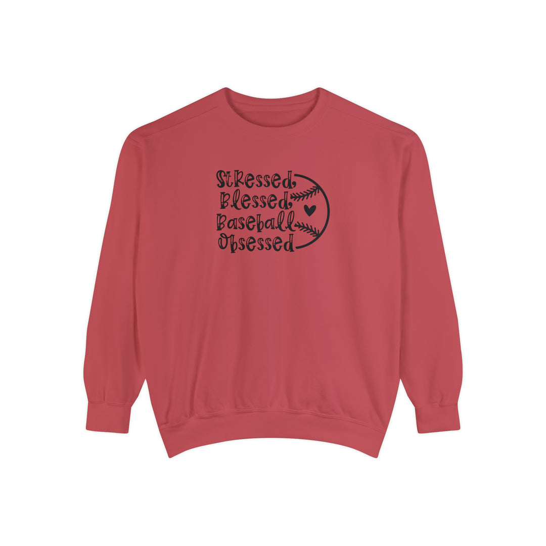 Stressed Blessed Baseball Obsessed Adult Unisex Premium Crewneck Sweatshirt
