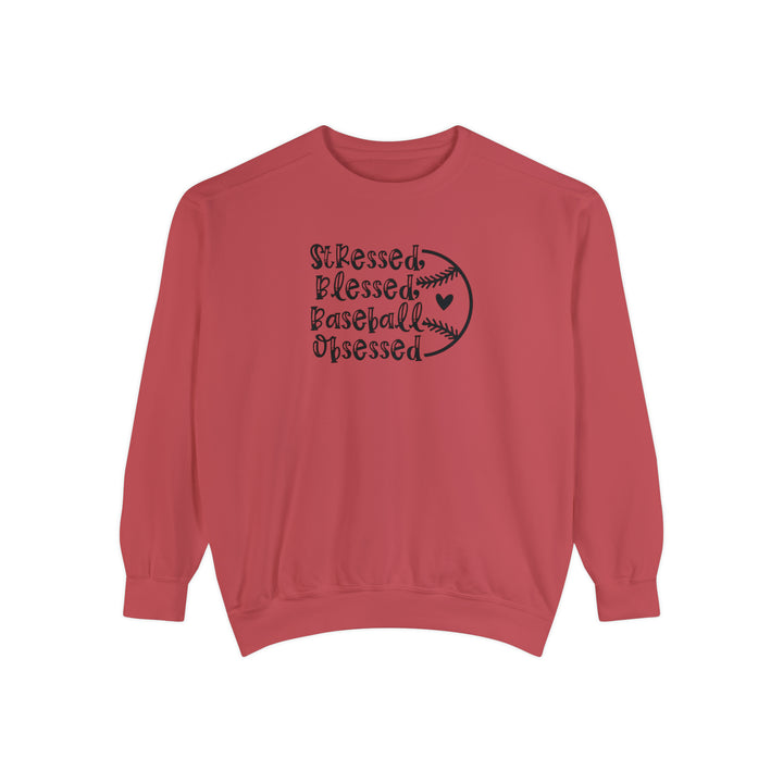Stressed Blessed Baseball Obsessed Adult Unisex Premium Crewneck Sweatshirt
