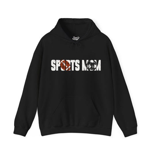 Sports Mom w/Football & Soccer Ball Adult Unisex Basic Hooded Sweatshirt