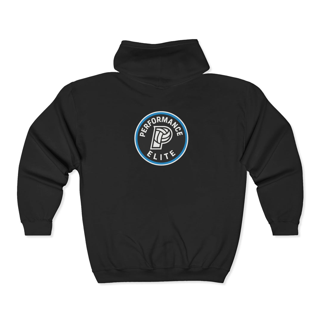 Performance Elite Unisex Adult Full Zip Hooded Sweatshirt w/Front & Back Logo