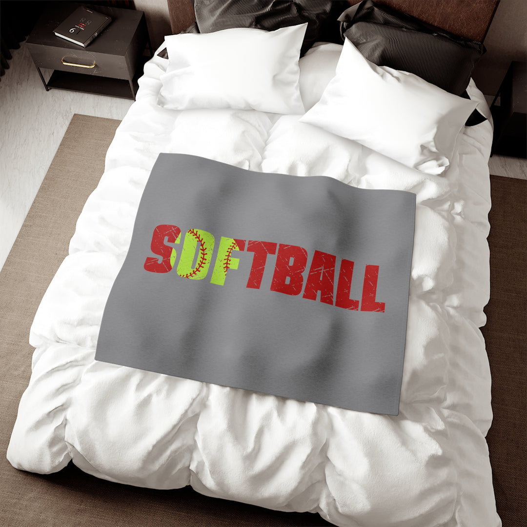 Softball Sweatshirt Blanket