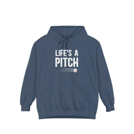 Life's a Pitch Baseball Adult Unisex Premium Hooded Sweatshirt