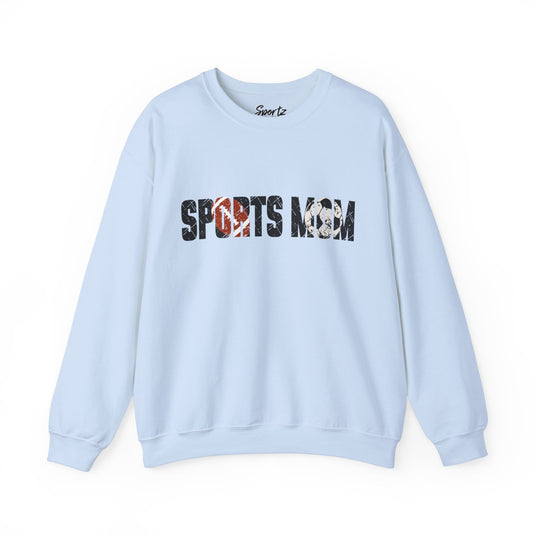 Sports Mom w/Football & Soccer Ball Adult Unisex Basic Crewneck Sweatshirt