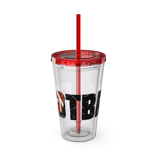 Football 16 oz Sunsplash Tumbler with Straw