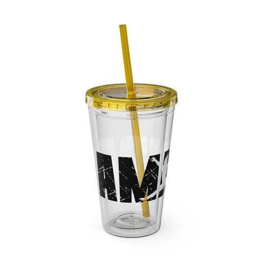 Gymnastics 16 oz Sunsplash Tumbler with Straw w/Custom Name