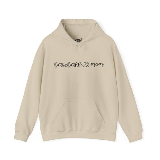 Baseball Mom with Heart Adult Unisex Basic Hooded Sweatshirt