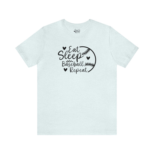 Eat Sleep Baseball Repeat Adult Unisex Mid-Level T-Shirt