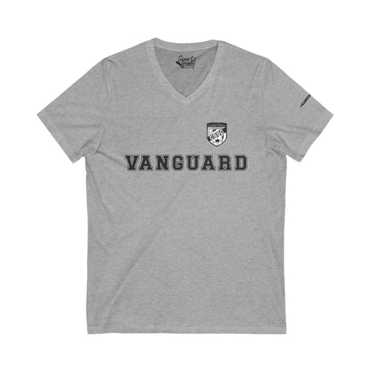 College Station Soccer Club Vanguard Adult Women's V-Neck T-Shirt w/Logo on Left Chest