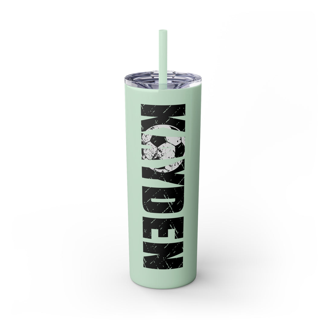 Soccer 20oz Skinny Tumbler with Straw w/Custom Name