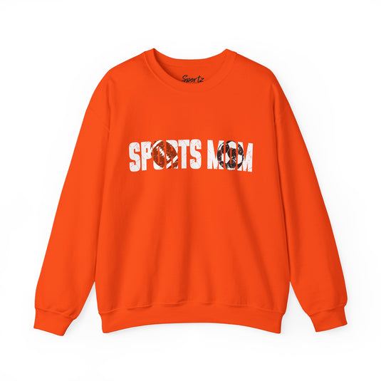 Sports Mom w/Football & Soccer Ball Adult Unisex Basic Crewneck Sweatshirt