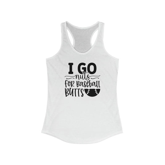 I Go Nuts Baseball Women's Racerback Tank