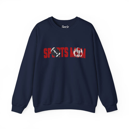 Sports Mom w/Football & Soccer Ball Adult Unisex Basic Crewneck Sweatshirt