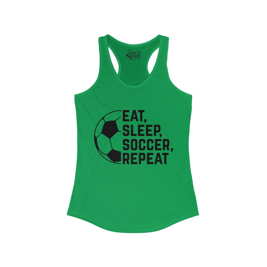 Eat Sleep Soccer Repeat Adult Women's Racerback Tank