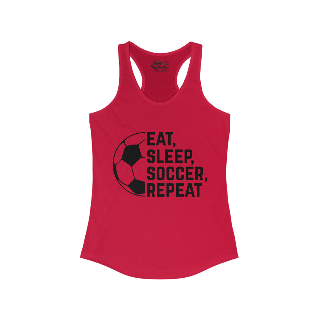 Eat Sleep Soccer Repeat Adult Women's Racerback Tank