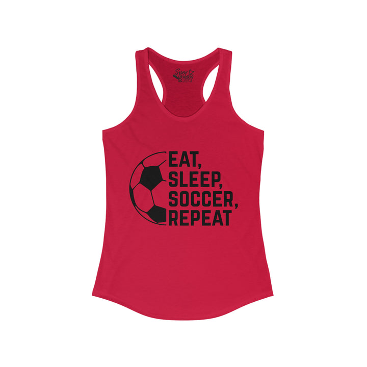 Eat Sleep Soccer Repeat Adult Women's Racerback Tank