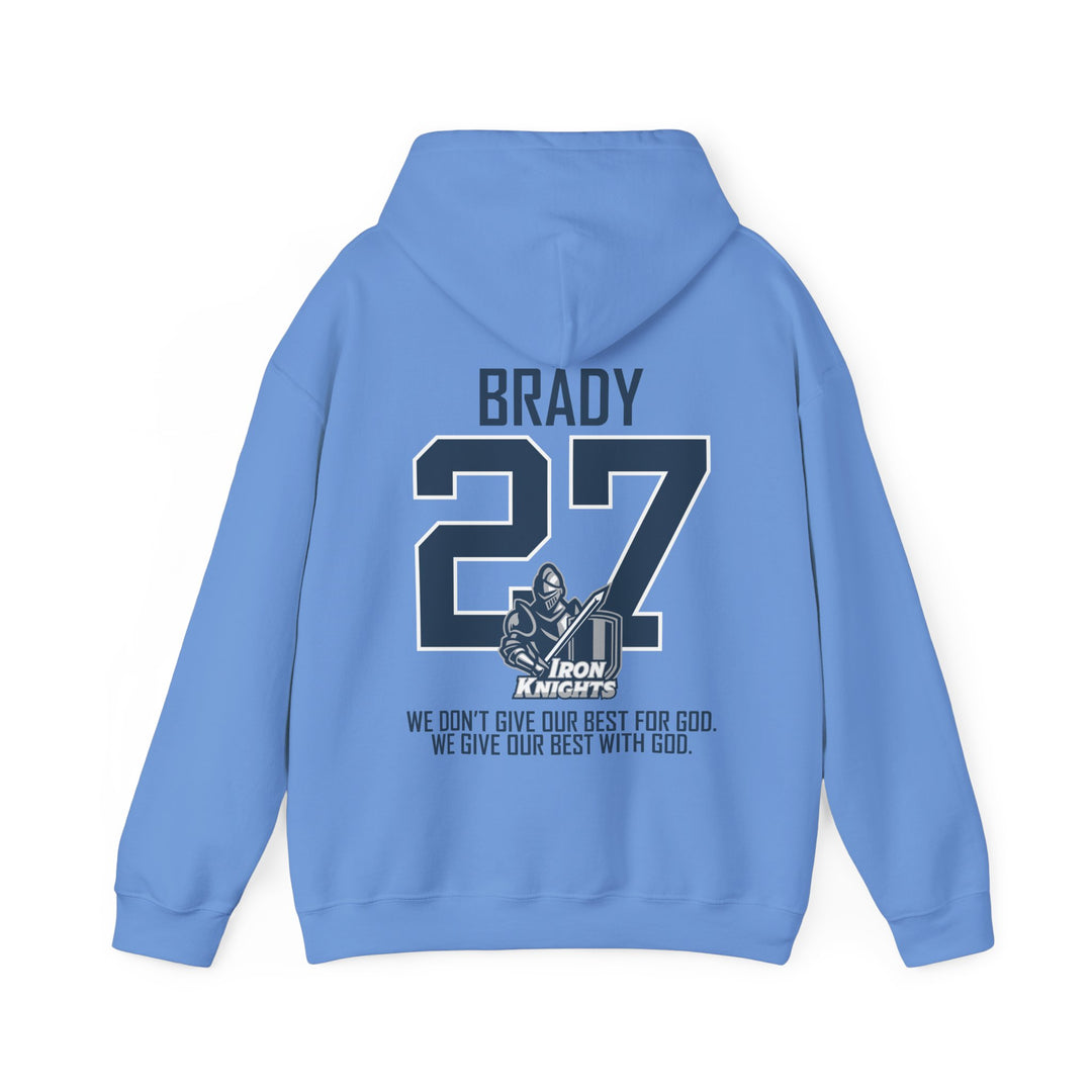 Iron Knights Adult Unisex Hooded Sweatshirt w/Knight Design, Name & Number on back