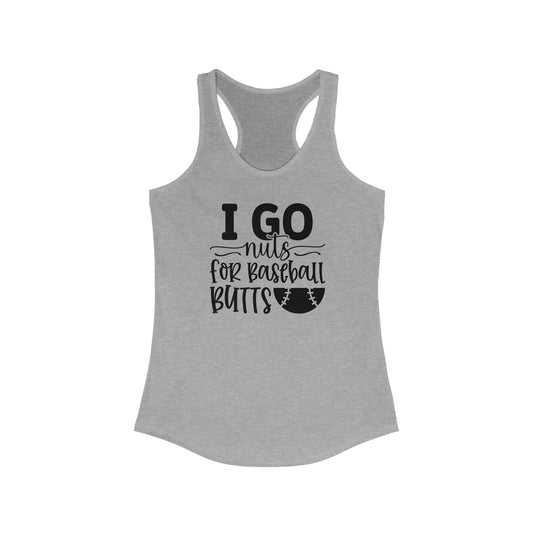 I Go Nuts Baseball Women's Racerback Tank