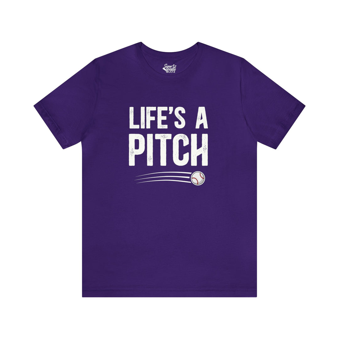 Life's a Pitch Baseball Adult Unisex Mid-Level T-Shirt