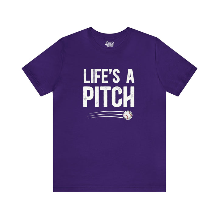 Life's a Pitch Baseball Adult Unisex Mid-Level T-Shirt